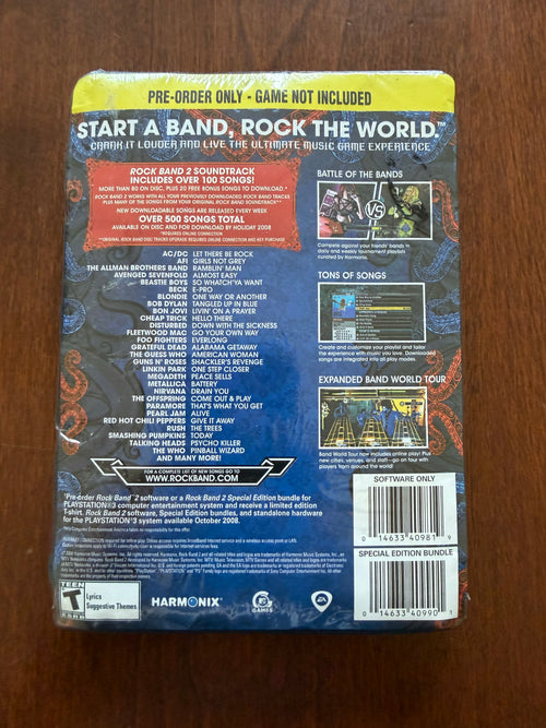 Brand new sealed! Rock Band 2 Best Buy pre order t-shirt. PlayStation 3 package variant