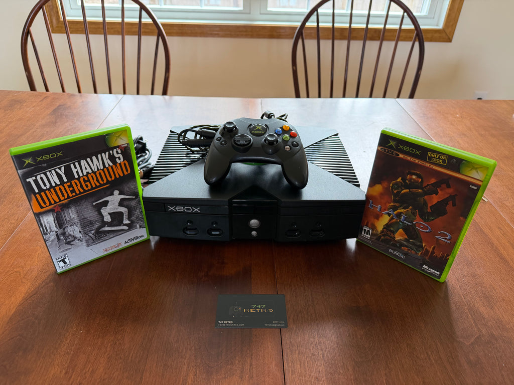 Original Xbox Cleaned, Repaired, Tested & Working! Very Clean! Halo 2 & THUG Included!