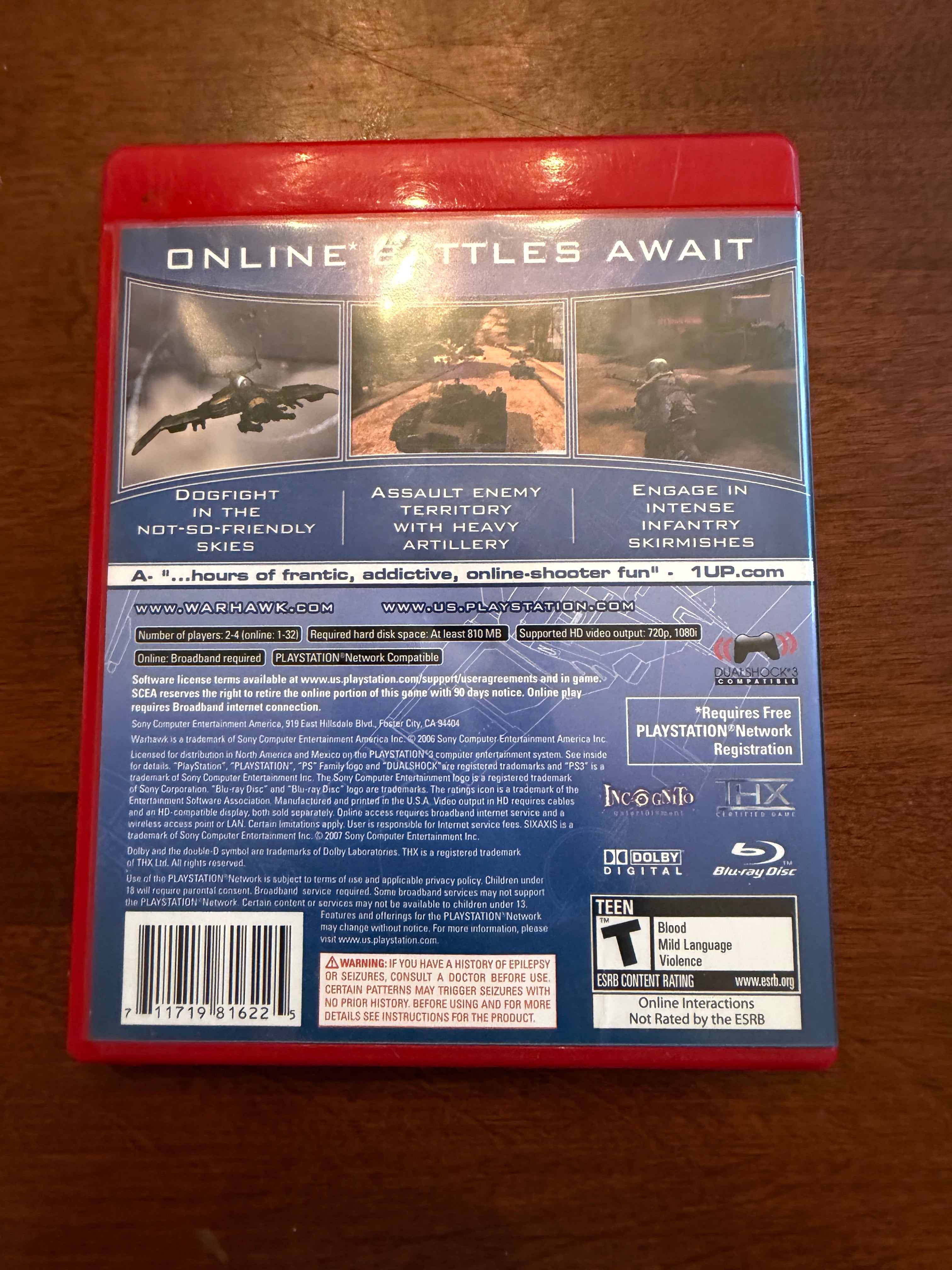 Warhawk greatest hits CIB for the PlayStation 3￼