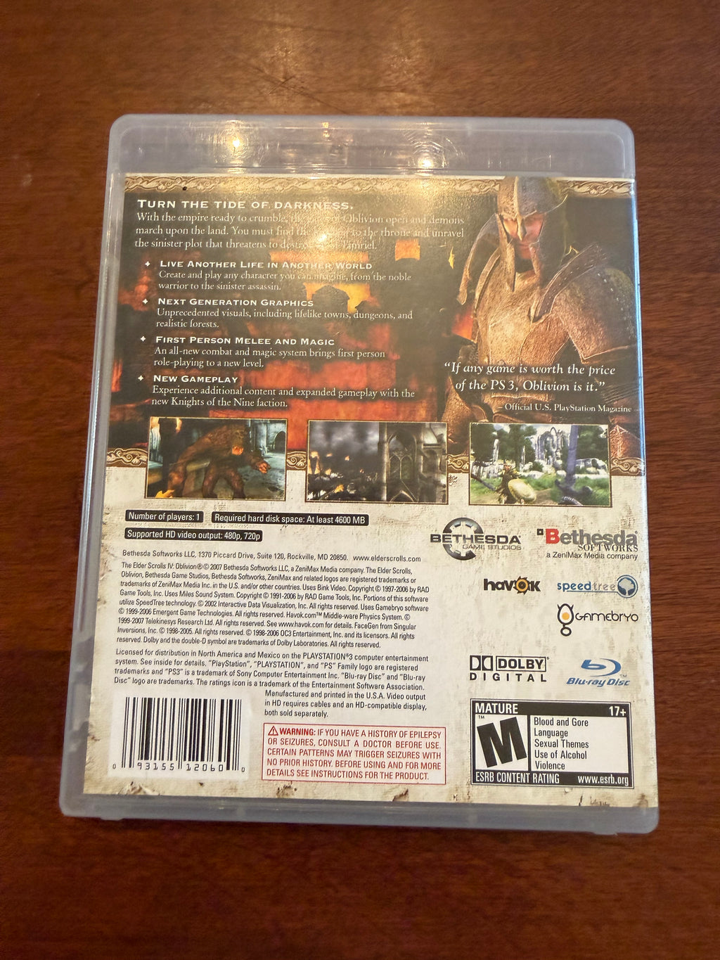The Elder Scrolls IV Oblivion CIB for the PlayStation 3￼