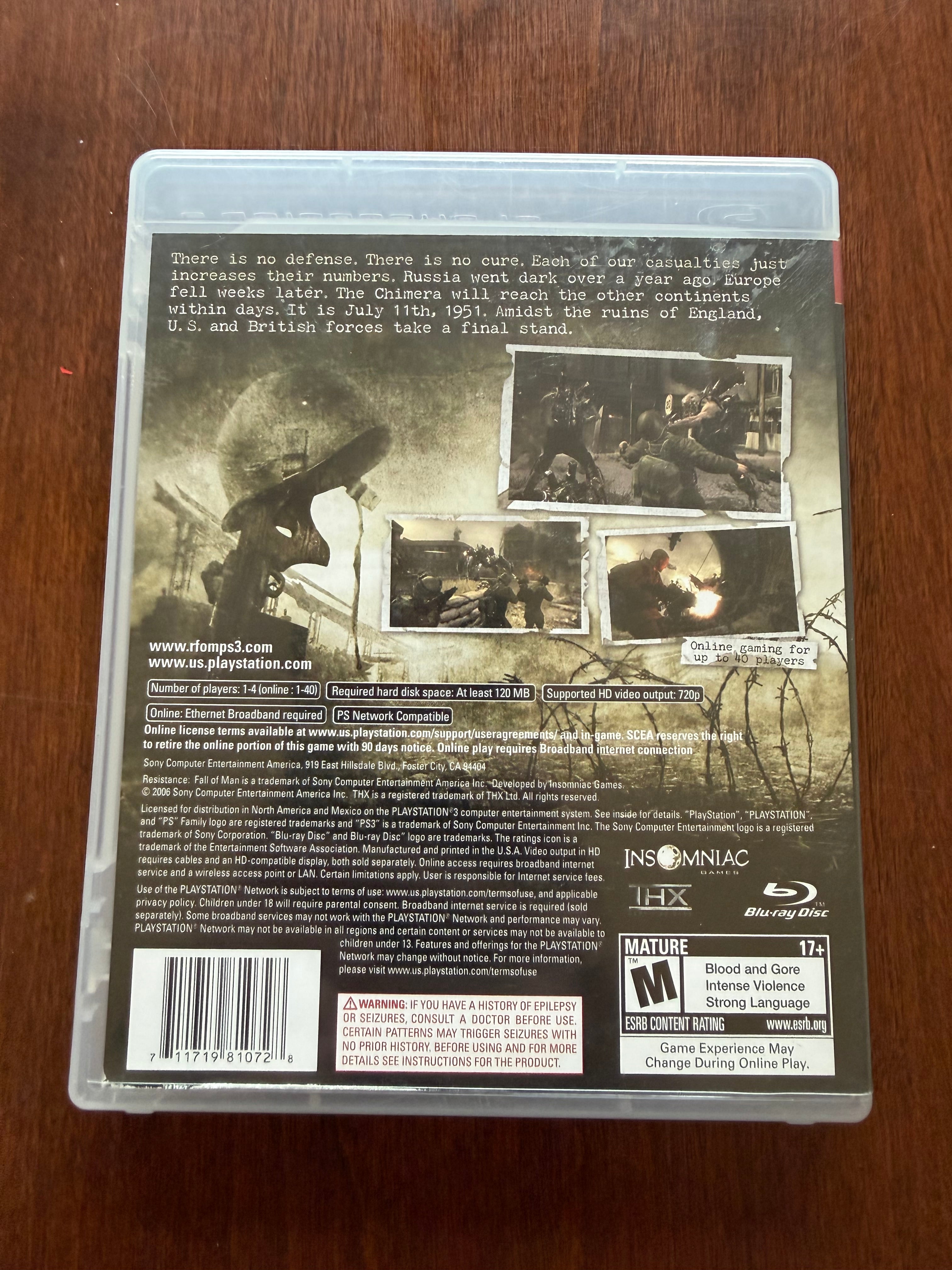 Resistance Fall of Man for the PS3 CIB