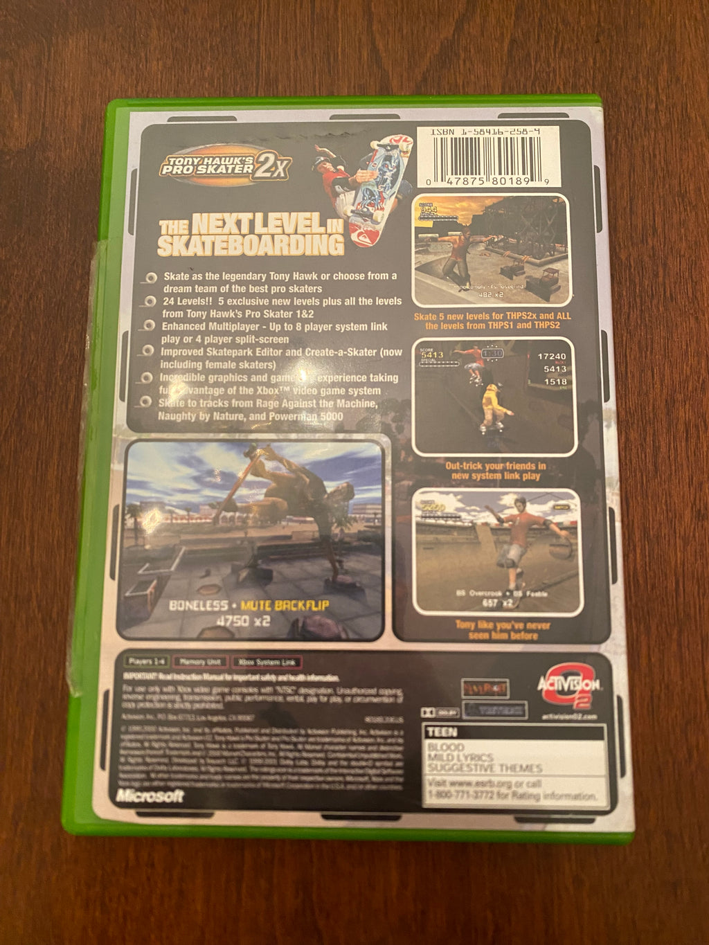Tony Hawks Pro Skater 2x for Xbox CIB