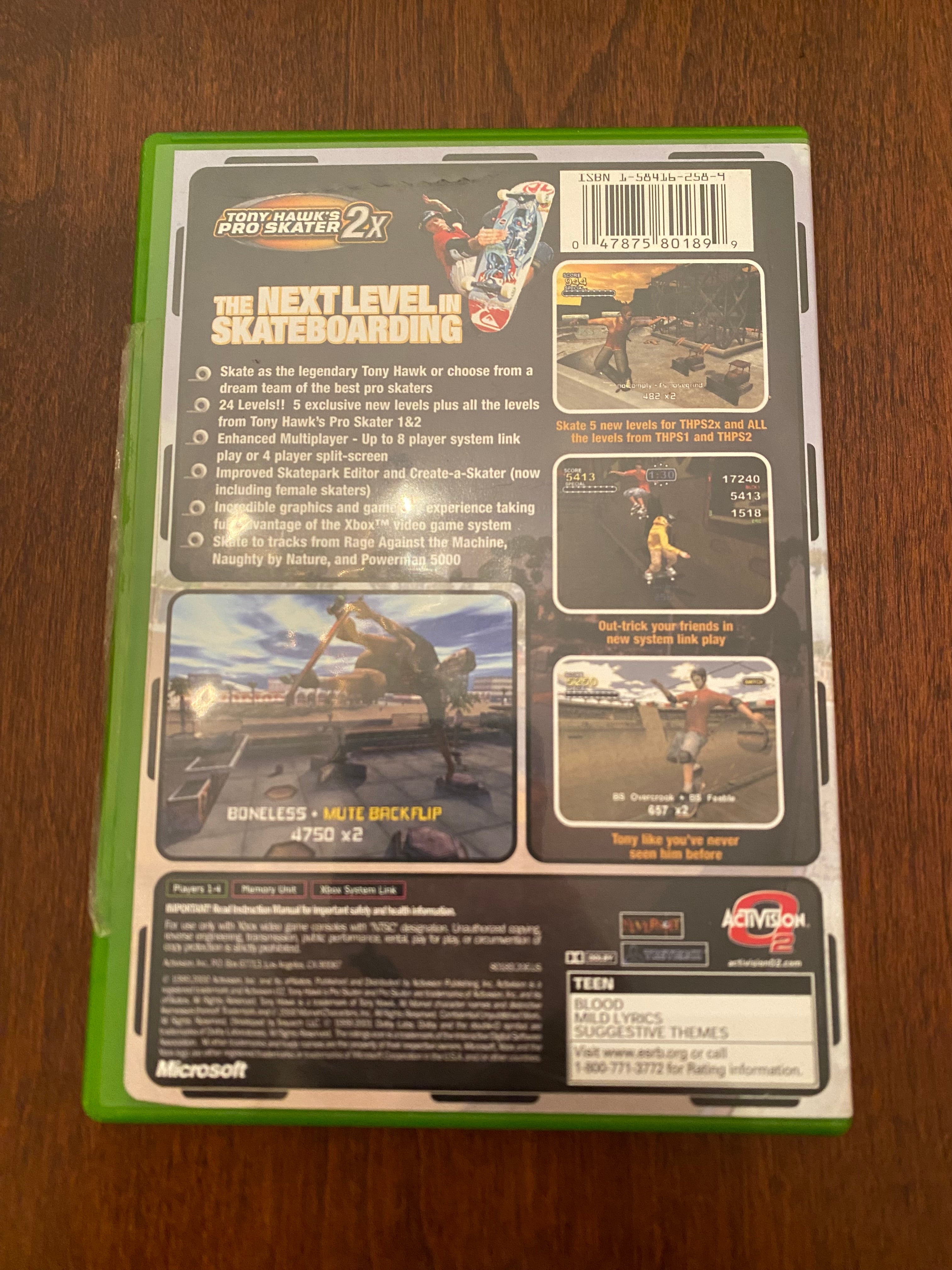 Tony Hawks Pro Skater 2x for Xbox CIB
