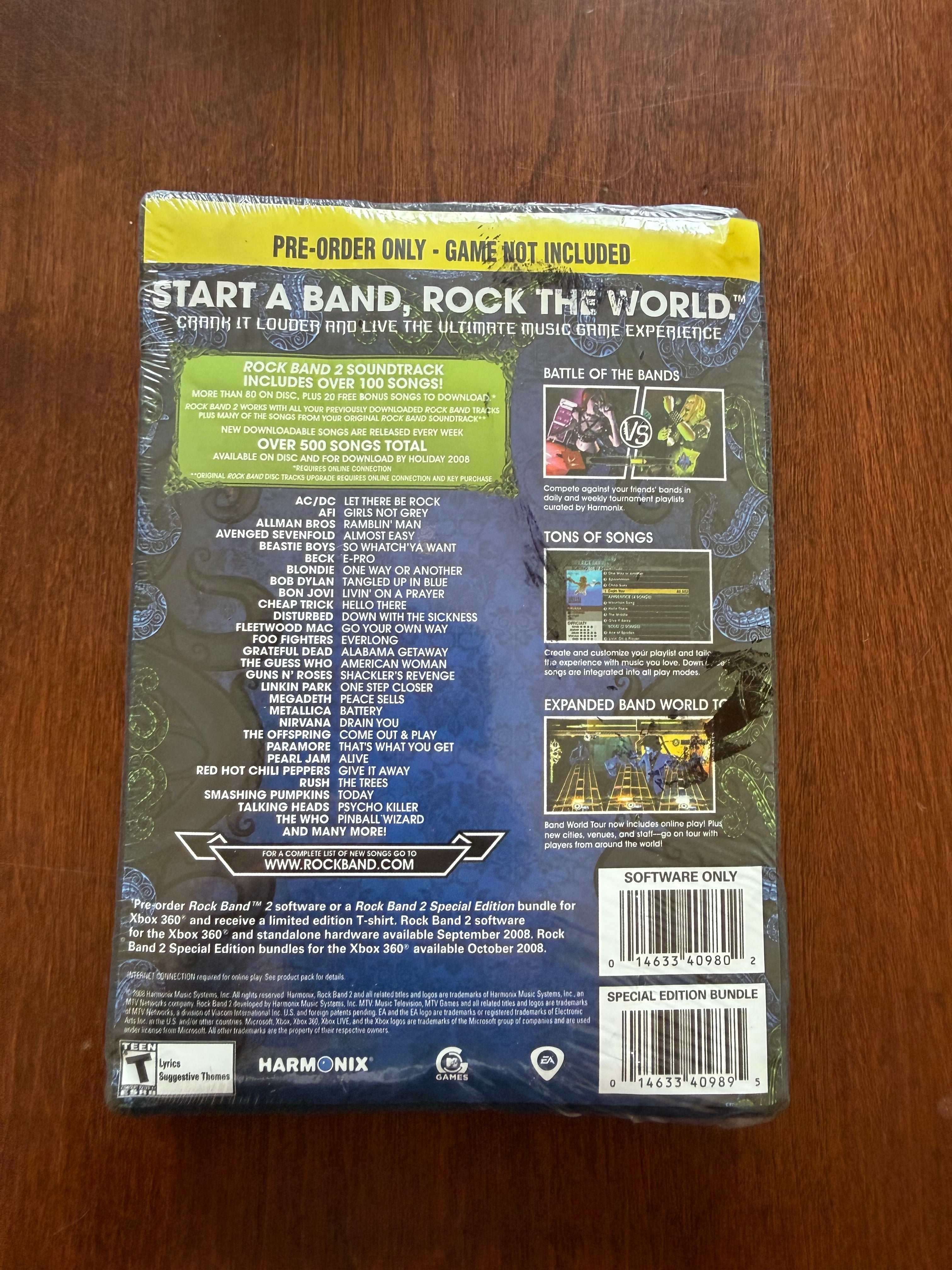 Brand new sealed! Rock Band 2 Best Buy pre order t-shirt. XBOX 360 package variant