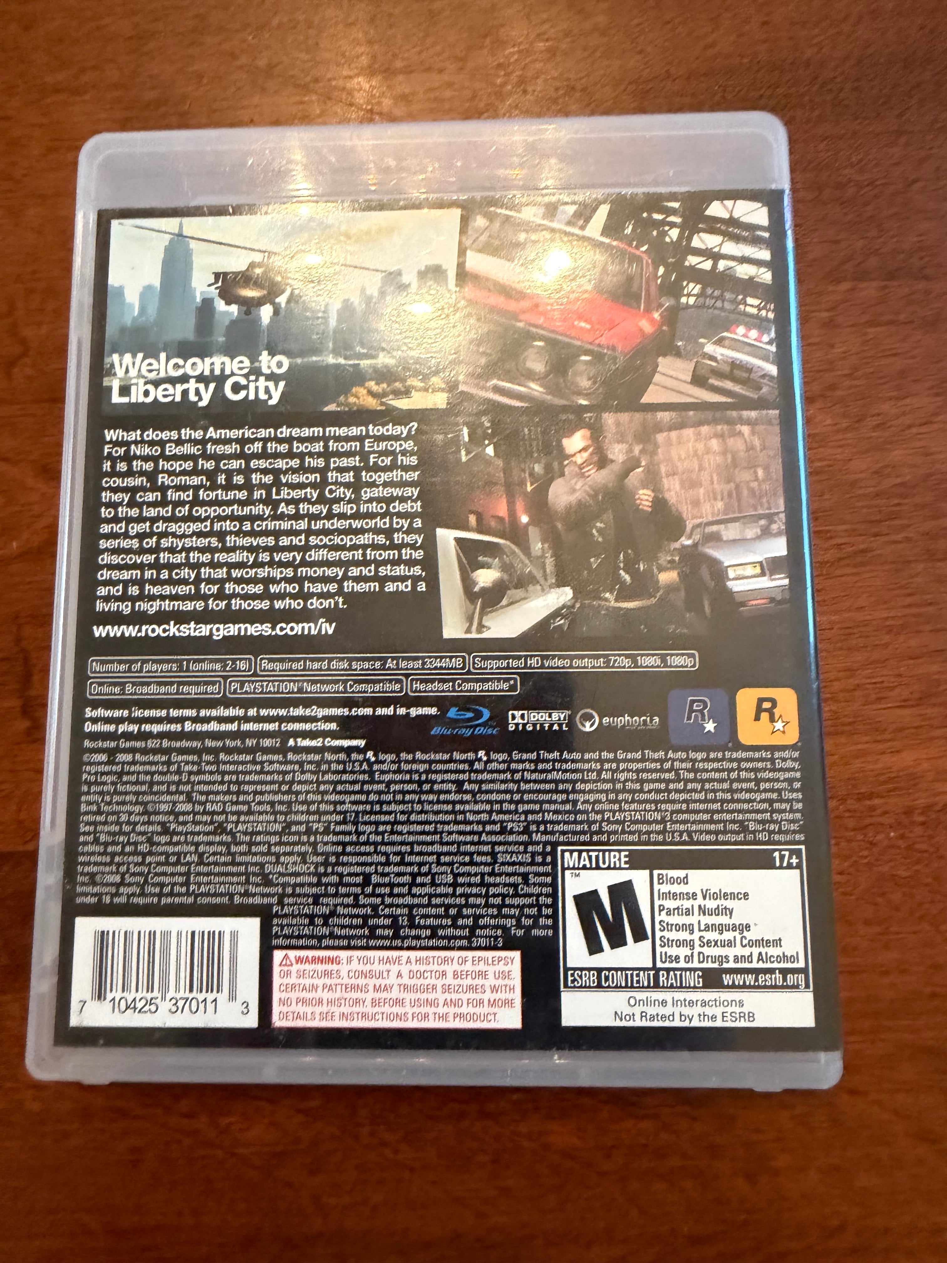 Grand Theft Auto IV CIB for the PlayStation 3￼￼
