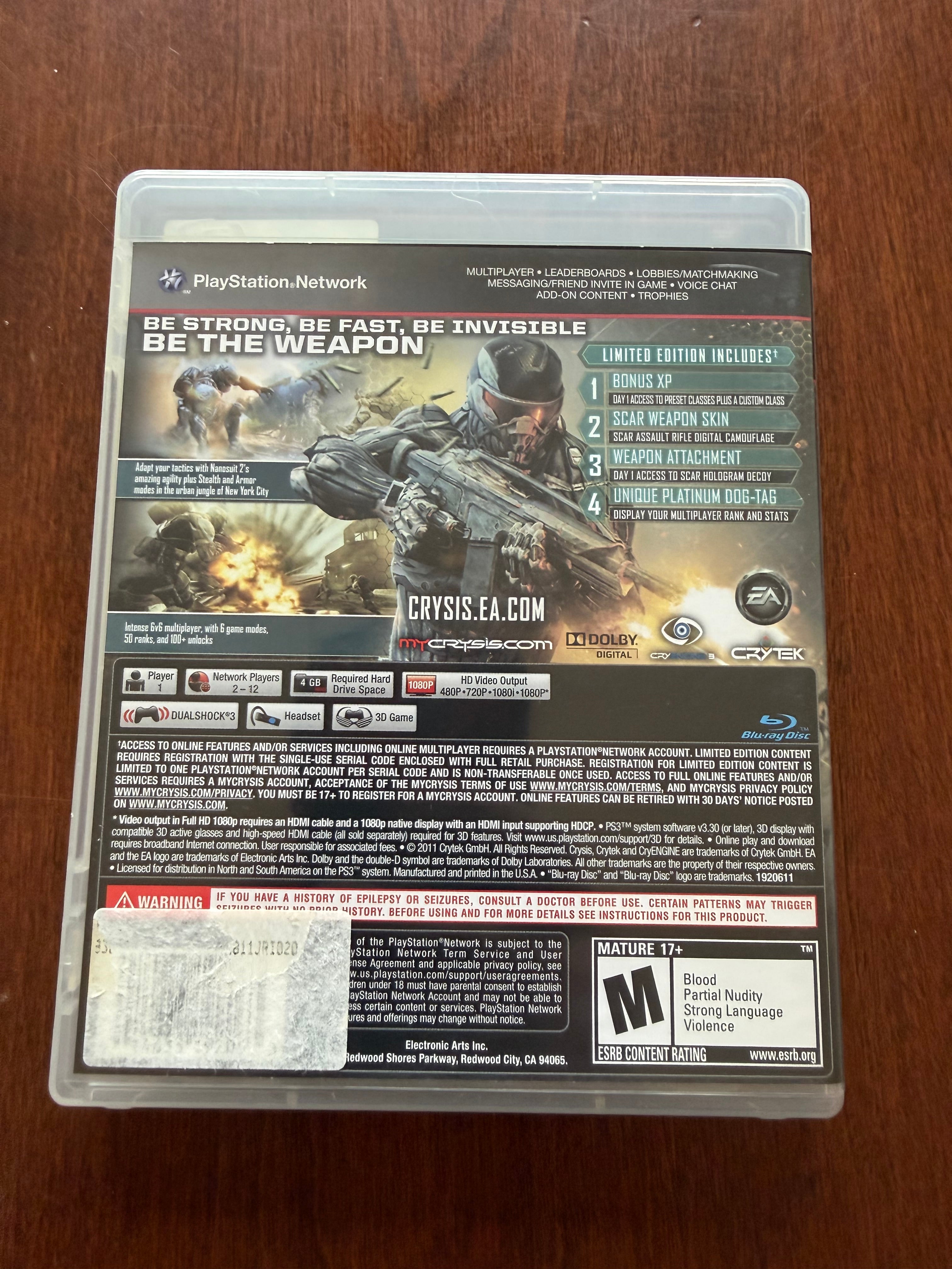 Crysis 2 Limited Edition for the PS3 CIB