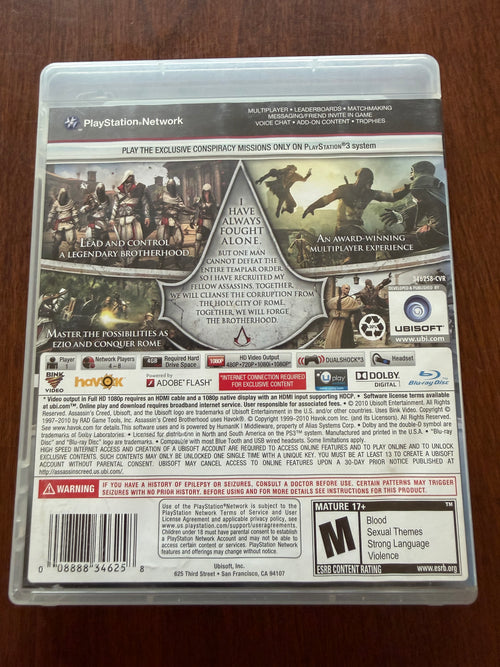 Assassin’s Creed: Brotherhood for the PS3 CIB