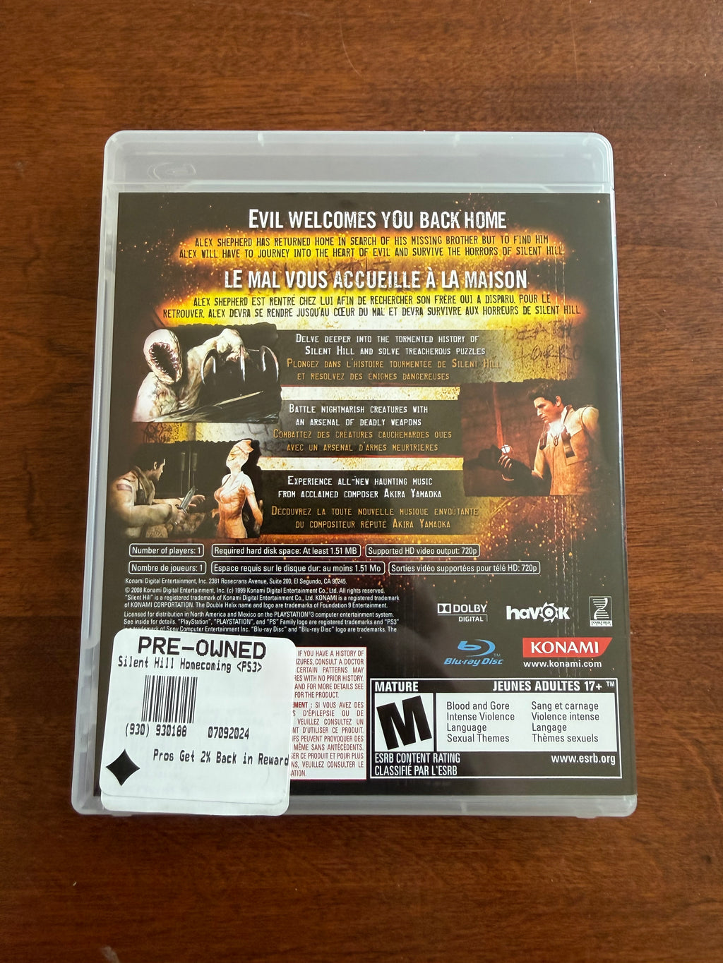 Silent Hill Homecoming CIB for the PS3