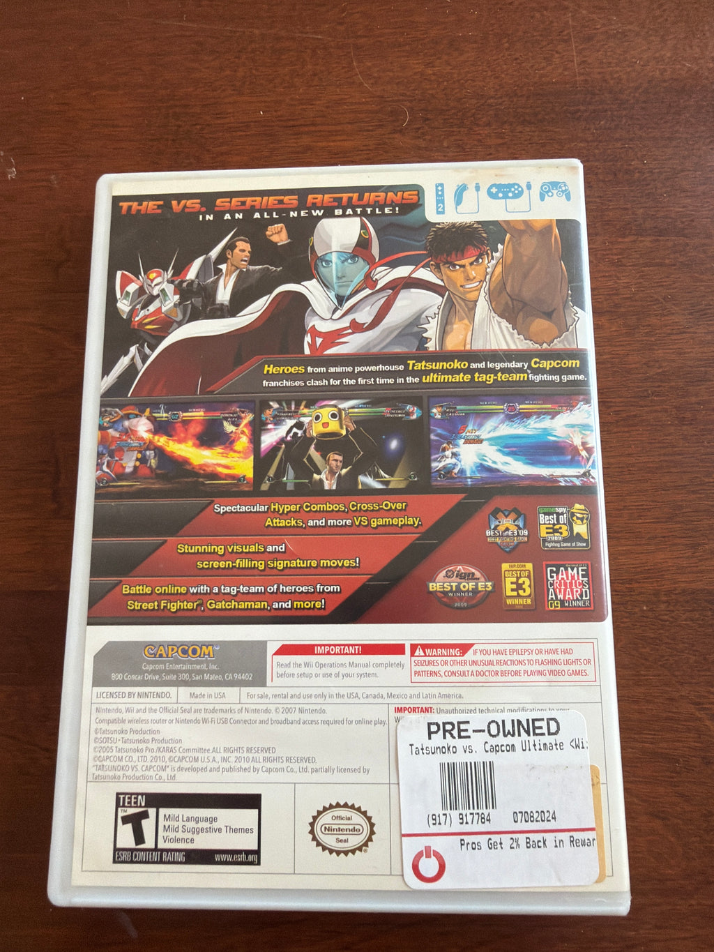 Tatsunoko vs Capcom Ultimate for the WII