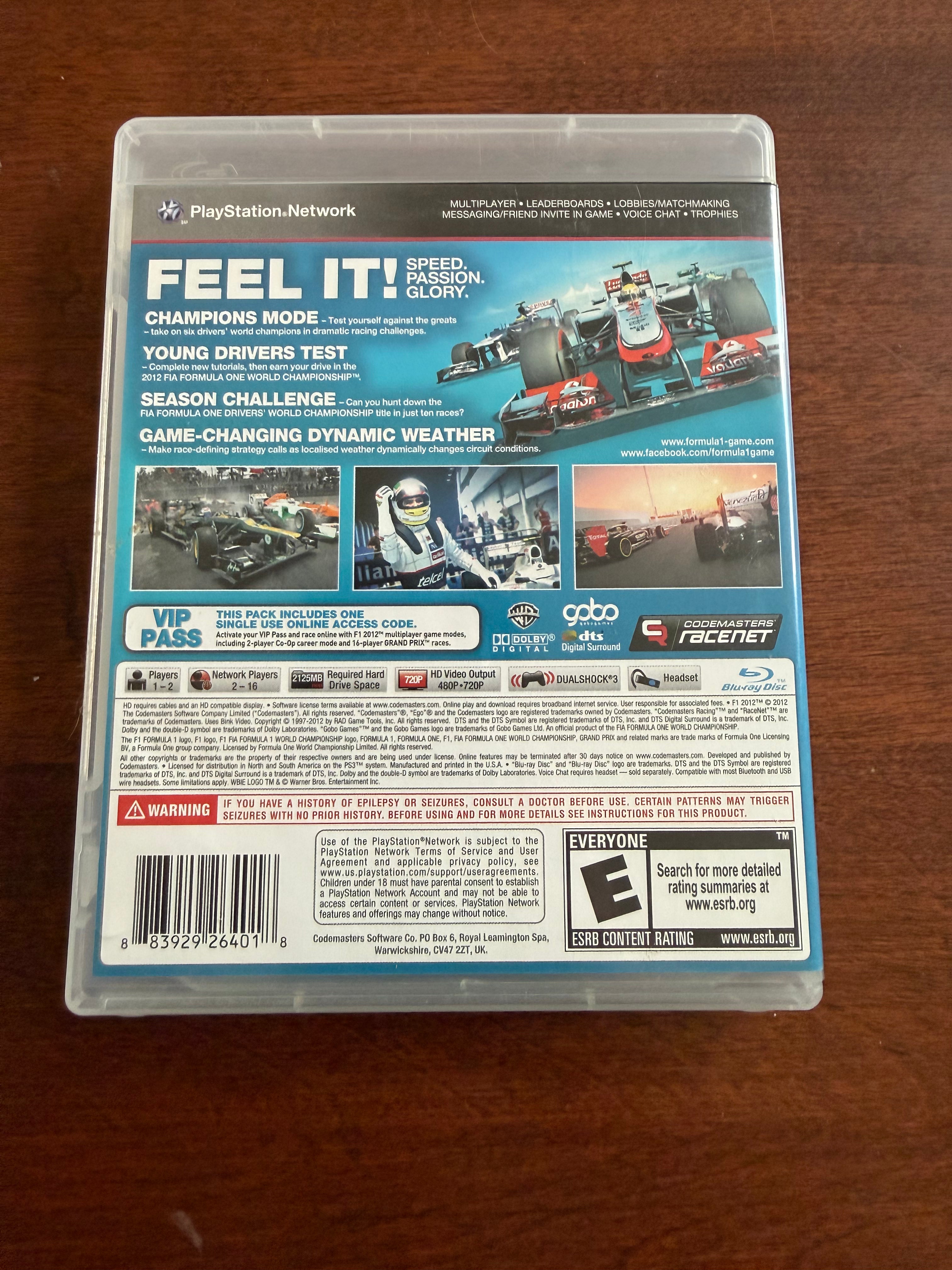 Formula 1 2012 CIB for the PS3