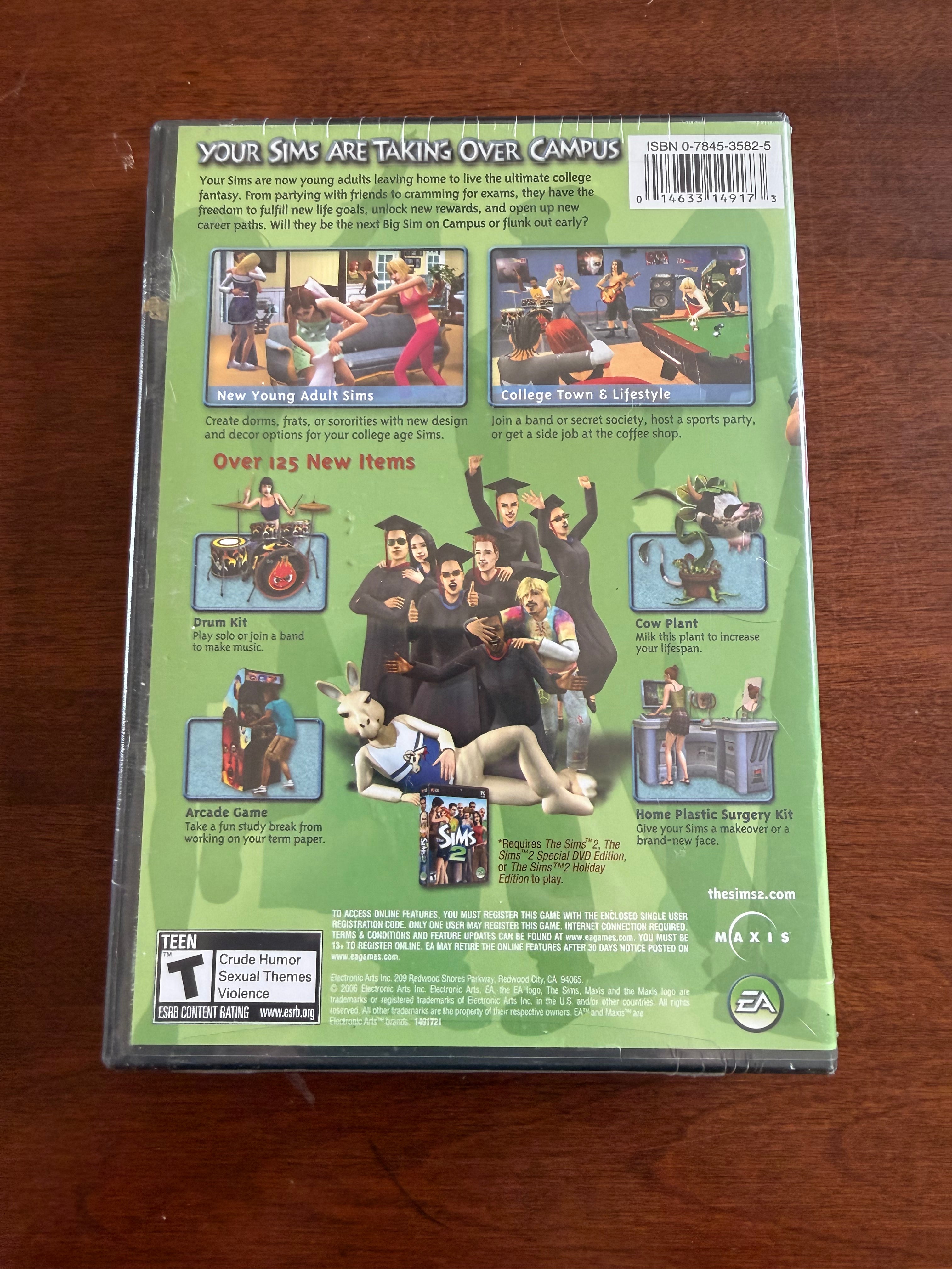 Sealed! The Sims 2 University Expansion Pack for the PC