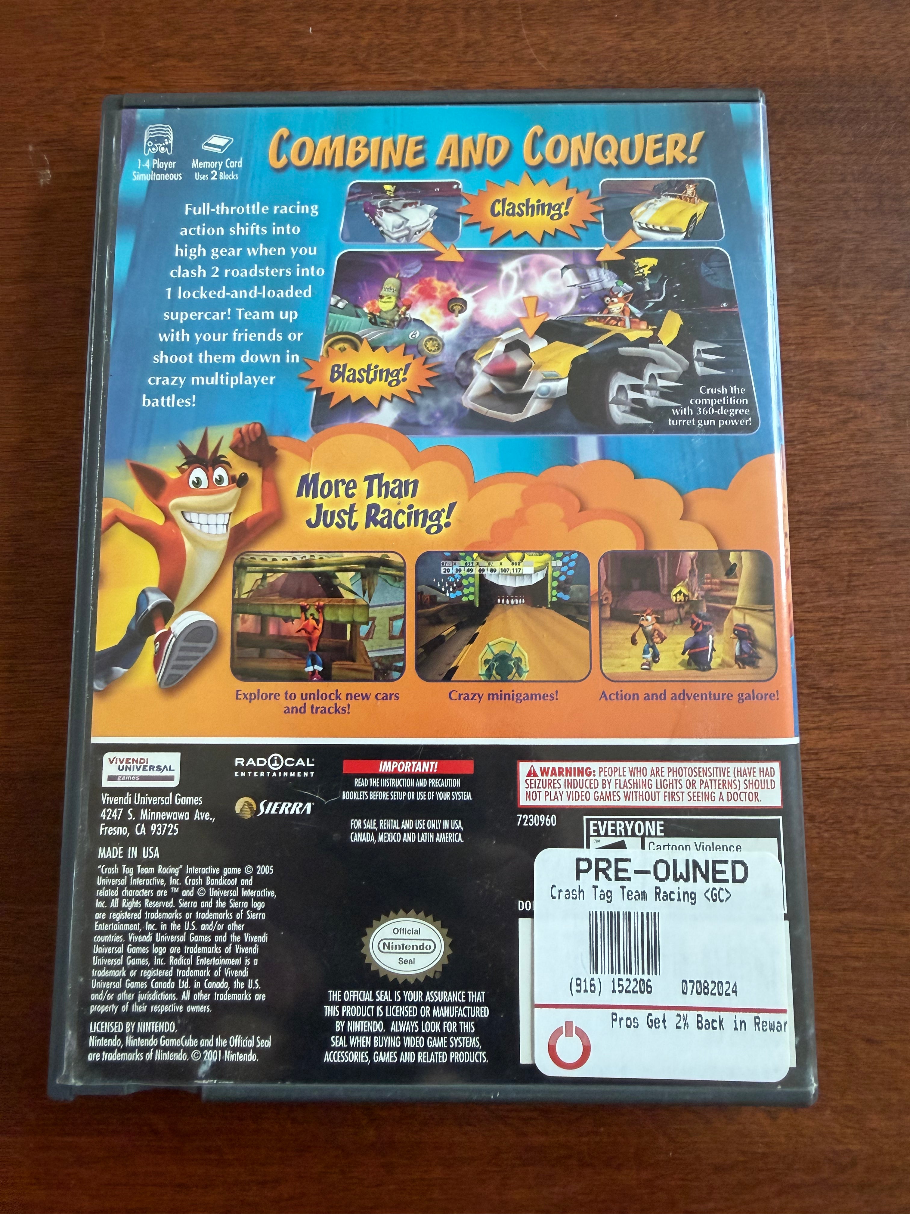 Crash Tag Team Racing CIB for the GameCube